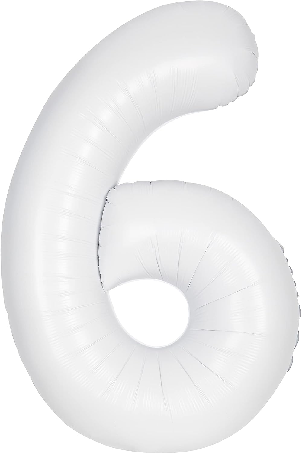 Unique Giant Foil Number 6 Balloon 86 cm Matte White