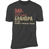 NAZENTI Personalized Grandpa Shirt, Custom Papa Shirts for Men, Pawpaw Abuelo Classic T-Shirt, for Fathers Day