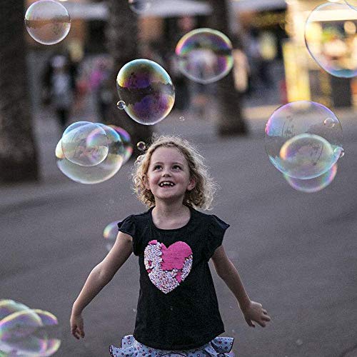 KIMILAR Bubble Gun, Bubble Shooter Gun Light Up Bubbles Blowers with LED Flashing Lights and Sounds Bubble Blowing Toys for Kids, Boys and Girls - 2 Bubble Solution and 3 AA Batteries Included (Pink)