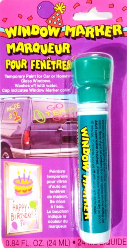 Window Marker - Green (Temporary Paint for Car or Home Windows - Washes Off with Water)