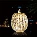 Mercury Glass Pumpkin Light with Timer for Halloween Pumpkin Decorations Fall and Thanksgiving Decor, Sliver,7.5 inches