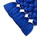 Lady Corner Ombre Braiding Hair 24inch Jumbo Braids High Temperature Fiber Synthetic Hair Extension 5pcs/Lot 100g/pc for Twist Braiding Hair (24inch(Pack of 5), Black- Diamond Blue)
