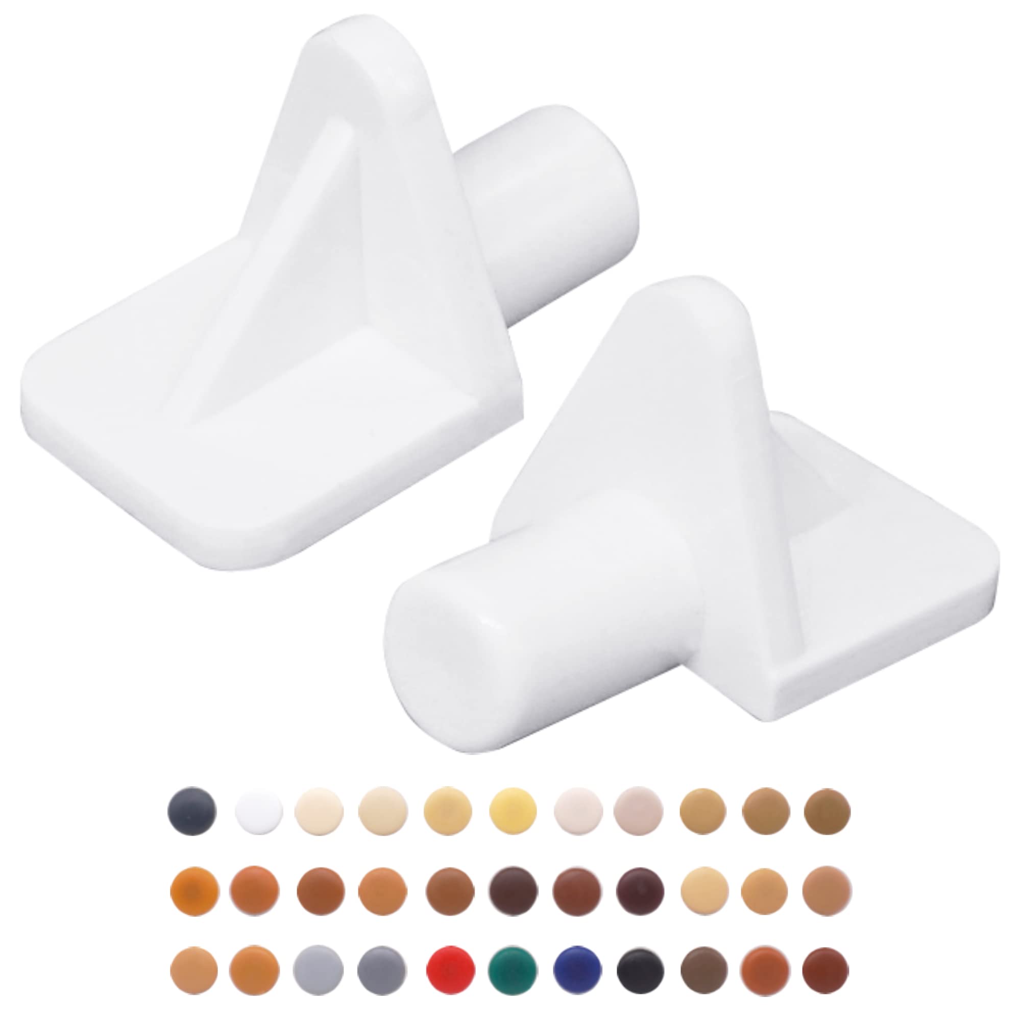 SKIR'CO (200 pcs) Shelf Support Pegs 5 mm, Plastic Shelf Support Pins, Shelf Brackets (200, White (S1)