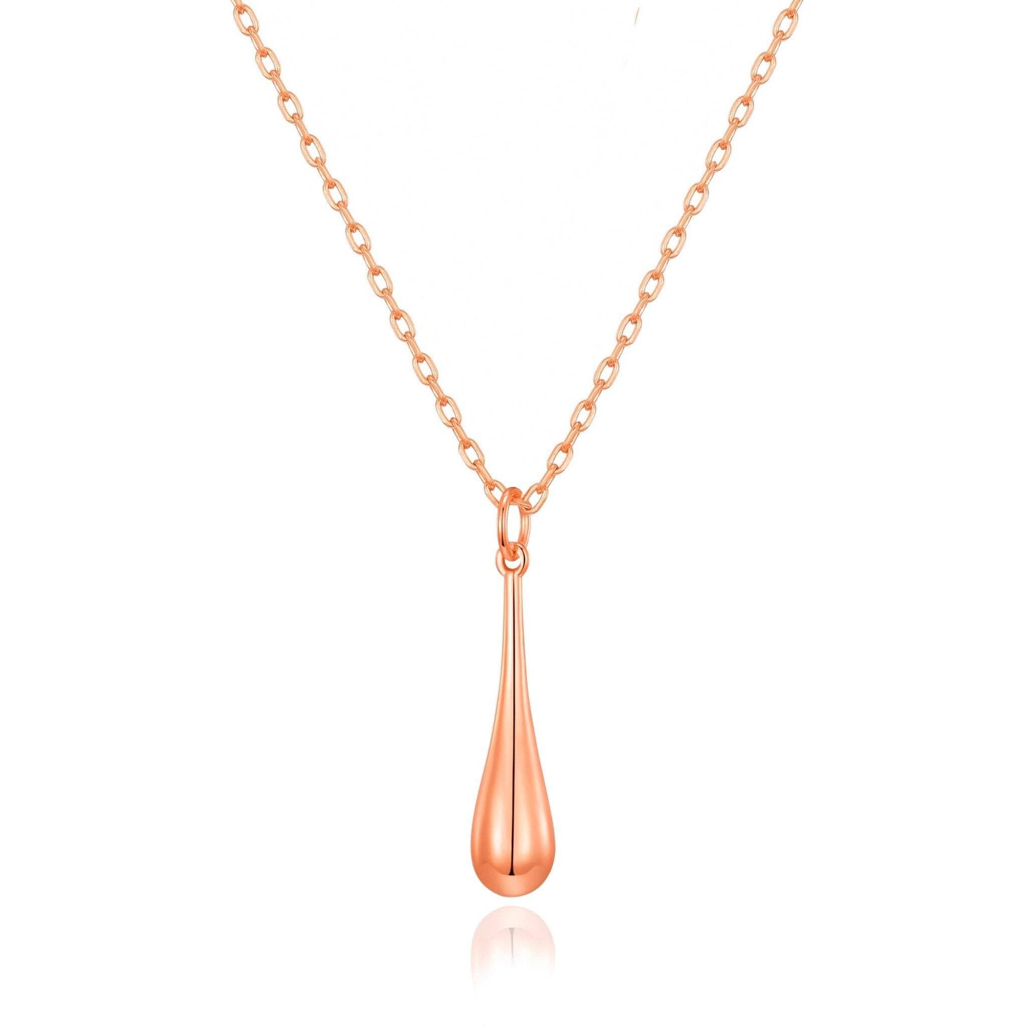 Philip Jones Rose Gold Plated Teardrop Necklace