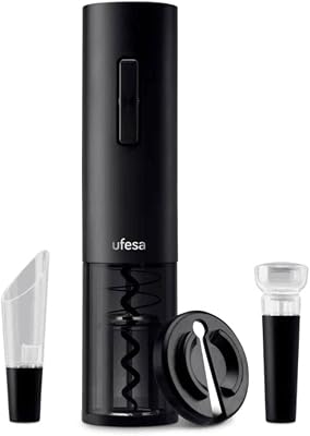 Saca-rolhas elétrico recarregável EasyOpen, abridor automático de vinho com cortador de etiquetas de garrafas, decantador e tampão de vedação, USB, luz LED