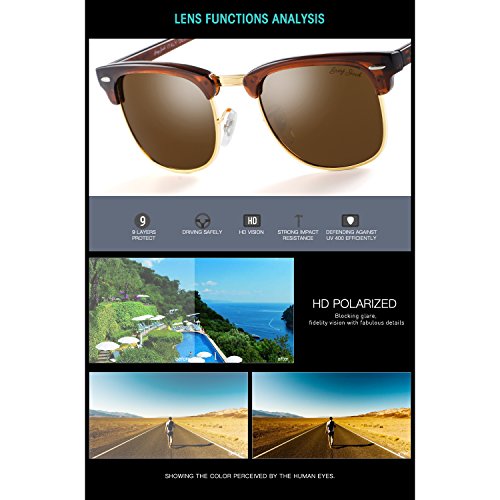 GREY JACK Classic Polarized Half Frame Mirrored Sunglasses Fashion