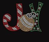 Christmas Joy with Ornaments #2 Rhinestone Iron on T Shirt Transfer