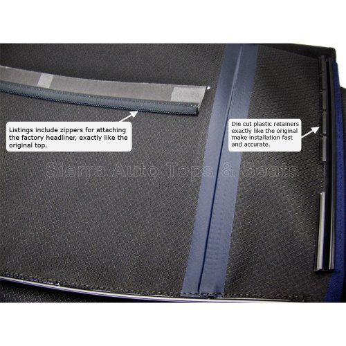 Sierra Auto Tops Convertible Soft Top Replacement, compatible with Audi A4 2003-2009, w/Heated Glass Window, Stayfast Canvas, Black