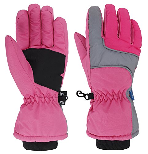 Simplicity Women's Waterproof 3M Thinsulate Winter Ski Gloves,Pink,M