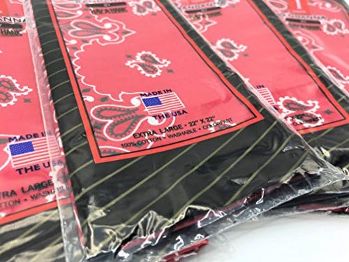 Amazon Com Hav A Hank Genuine Made In Usa Bandanna 22 In Extra Large Bandana 5 Pack Red Clothing