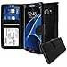 Samsung Galaxy S7 Edge Wallet Case, Bastex Shiny PU Leather Black Flip Wallet Credit Card Cover for Samsung Galaxy S7 Edge