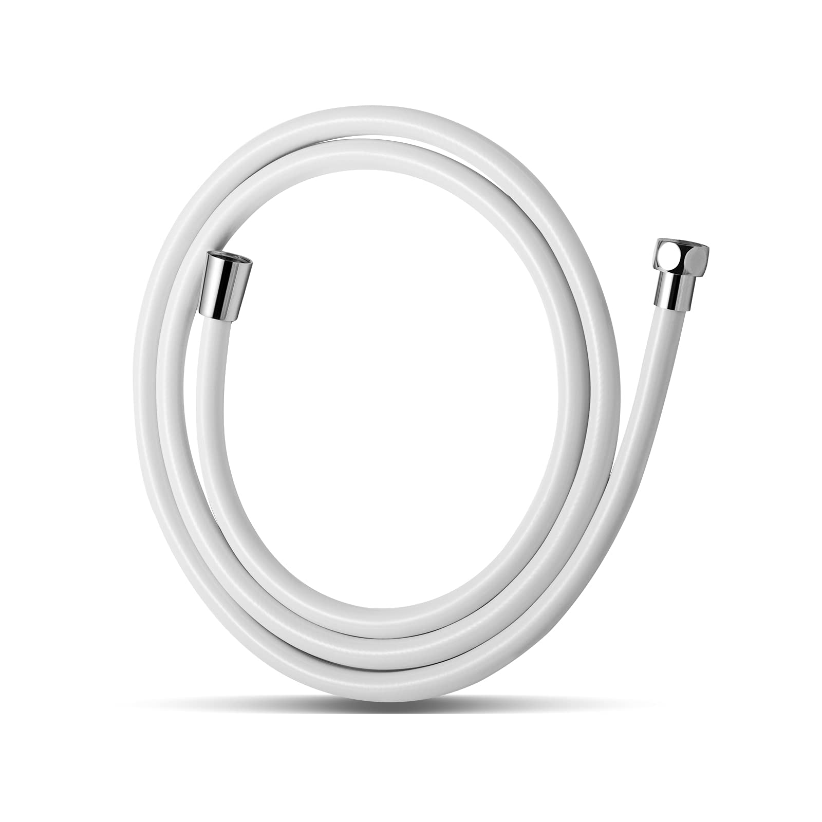 OFFO PVC Smooth Shower Pipe with Washer - 1.2m High Pressure Hose for Bath Taps, White
