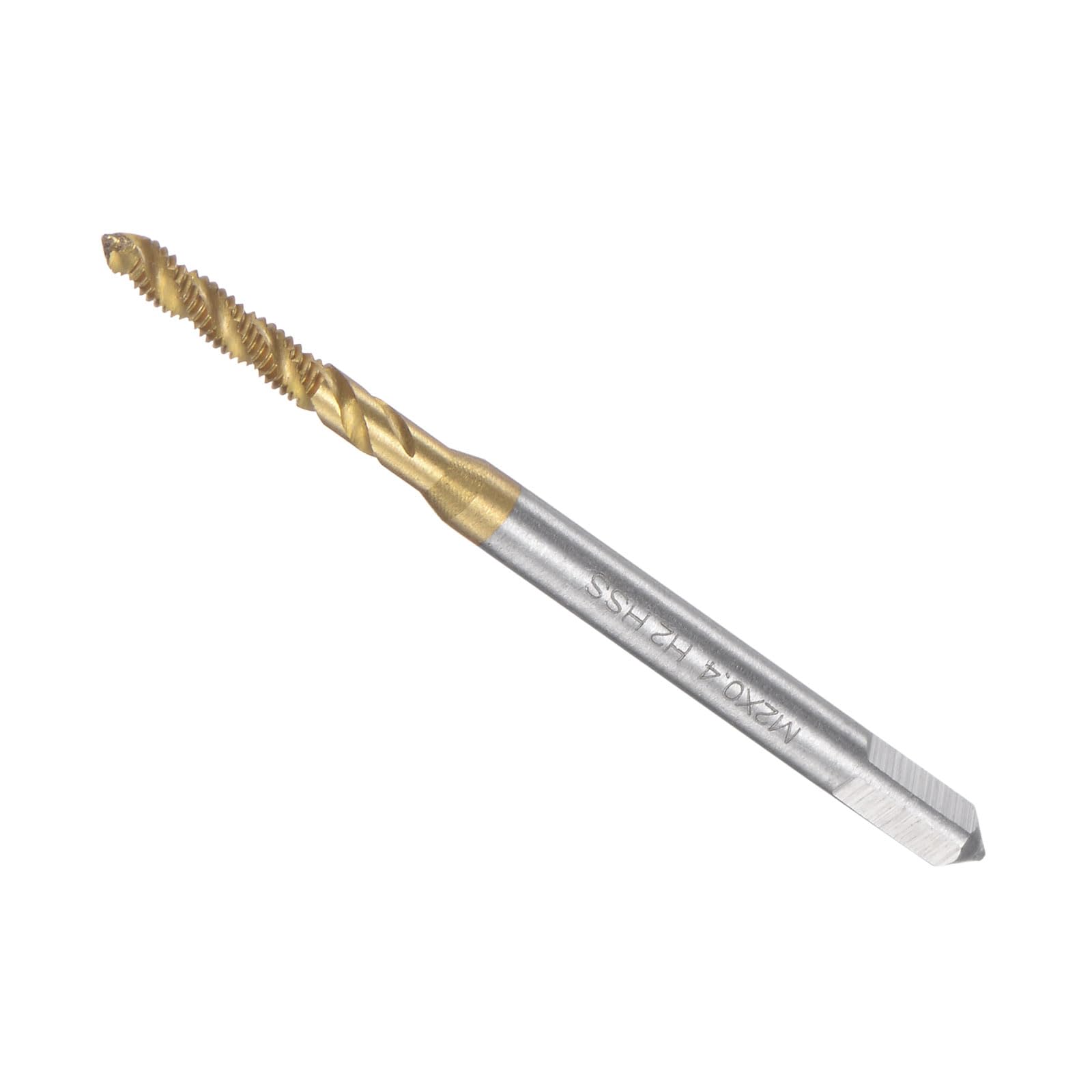 CoCud Spiral Flute Threading Tap, M2 x 0.4 Thread Size 3 Flutes, High Speed Steel Tapping Tool - (Applications: for Processing Holes & Sticky Materials)