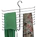 mDesign Metal Closet Rod Hanging Accessory Storage Organizer Rack for Scarves, Ties, Yoga Pants, Leggings, Tank Tops - Snag Free, Geometric Design, 16 Arms/1 Hook - Spira Collection - Chrome