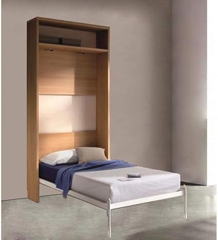 Inside Armoire Lit Escamotable Atlas Avec Etagere Couchage 90 190cm Amazon Fr Cuisine Maison