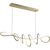 GEORGE KOVACS P5439-697-L Astor LED Island Chandelier, 1-Light, 40 Total Watts, 10.38-in H x 44-in W, Soft Gold