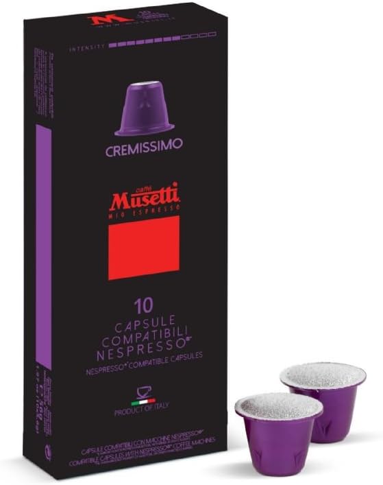 Caffè Musetti Cremissimo, Nespresso compatible coffee capsules, 10 Capsules Box