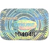 300 pcs Tamper Proof Hologram Stickers Silver High Security Tamper Evident Warranty Seal Void Genuine Authentic Holographic Labels/Stickers w/Unique Sequential Serial Numbering 0.95X0.6 inch (Silver)