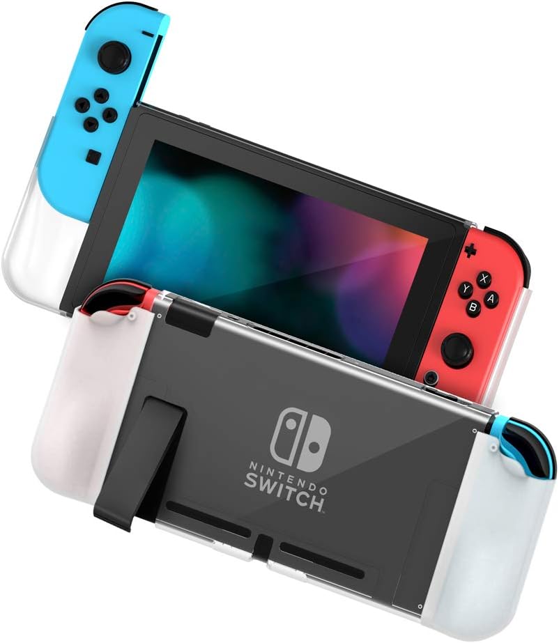 Protective Case for Nintendo Switch, PC+TPU Grip Cover Switch for Console and Joy-Con Controller, Anti-Slip Nintendo Switch Accessories Cover Grip Case (White)