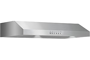 ONEEON 24 inch Under Cabinet Range Hood, Slim Kitchen Hood with 4 Speed Exhaust Fan, 2 Washable Reusable Filters, LED Lights, Stainless Steel