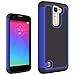 lg k7 phone case,Voberry® Shock Proof Dual Layer Soft Rubber Impact Armor Case Back Hybrid Cover For LG K7 (Blue)
