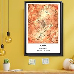 Wawa Map Poster, Ontario Map Art Poster, Map Decor