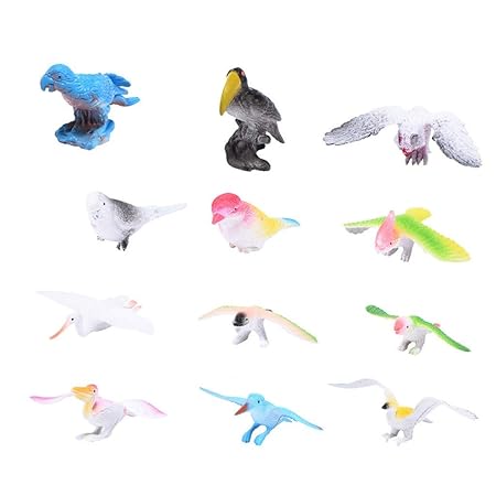 Sulifor Spielzeugfliegenvogel-Tiermodellspielzeugvogeleulenpapageienhimmel-Vogelmodell verziert pädagogische Spielwaren