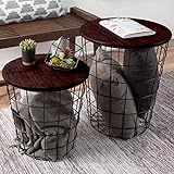 Lavish Home Nesting End Tables with Storage