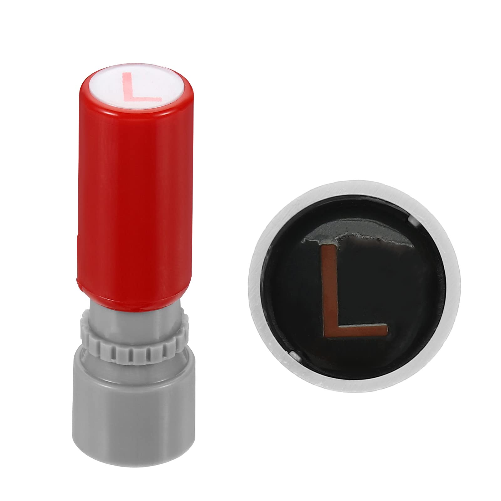 PATIKIL 7mm Letter Stamps, Character Alphabet L Plastic Ink Stamp Self Inking for Classroom Scrapbooking, Red