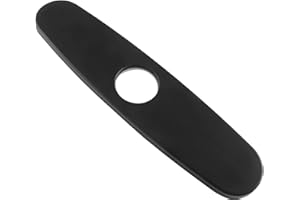 Bivethoi Sink Faucet Cover Plate 10 Inch Deck Plate, Matte Black Escutcheon Plate Stainless Steel Faucet Cover, Vanity Hole Cover Plate for 1 or 3 Hole Bathroom Sink Kitchen Faucet