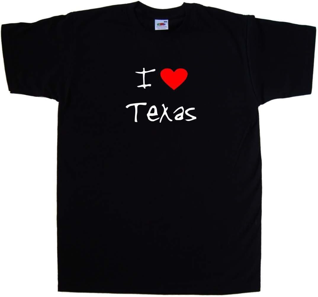 I Love Heart Texas Black T-Shirt