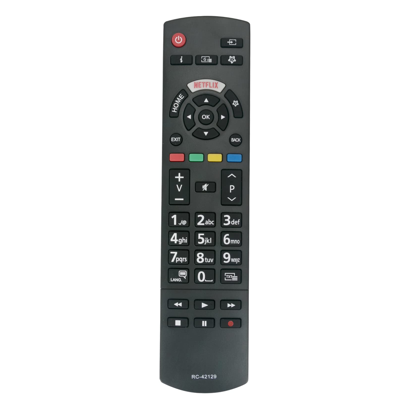 VINABTY RC-42129 RC42129 30100900 Remplacement Remote Control fit for Panasonic TV TX-43FX550B TX-43FX555B TX-49FX550B TX-49FX555B TX-55FX550B TX-55FX555B TX-65FX560B 43FX550B