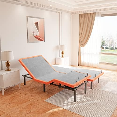 ESHINE Adjustable Bed Frame Split King Ergonomic Electric Bed Base