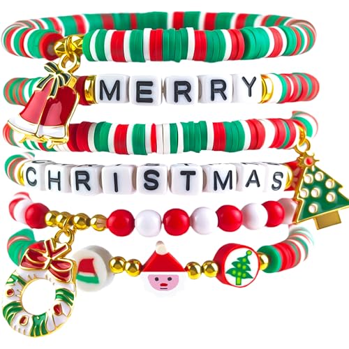 OHOME Stocking Stuffers - 6 Pack Bracelets for Teen Girls Women | Christmas Gifts for Teens Men Adults - Christmas Decorations Accessories Shirts Outfits | Xmas Sweater Dresses for Girls 2025