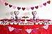 2PCS 27.6Ft Valentines Day Heart Banner - Valentine Glitter Garland Red Pink Rosy Wedding Party Decorations Ornaments