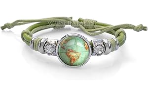 WUSHIMAOYI Vintage Globe bracelet Planet Earth World Map Art bracelet jewelry Customize Your Own Style