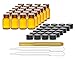 CULINAIRE Amber Essential Oil Bottles Glass Sample Bottles Mini Bottles with Orifice Reducers Black Caps 2 Dropper and a Gold Glass Pen 24 Pack 2 ml