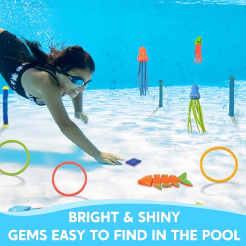 JOYIN 30pcs Diving Toys Water Games Summer Pool Toys for Swimming Underwater Set Training Toys Torpedo Bandit
