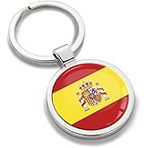 3D Metal Spain Spanish National Flag Keyring Key Chain Gift Men Women Keychain Giftbox KK 191