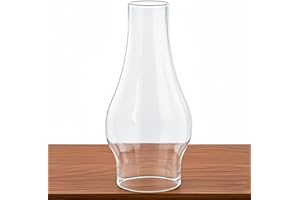 Oil Lamp Chimney Replacement,3 Inch Fitter x 8.3 Inch Tall Kerosene Lamp Globe,Clear Glass Light Globe,Hurricane Lamps Globes
