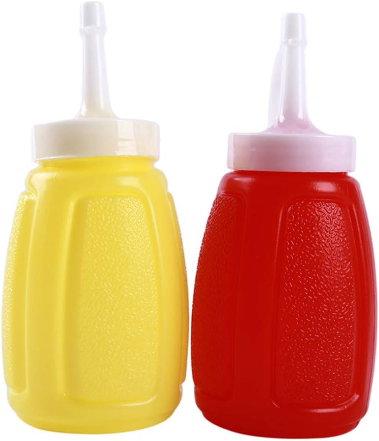 LoveAloe Plastic Sauce Squeeze Bottle Dispenser Vinegar Ketchup Squeeze Bottle For Home Kitchen,Small 200Ml