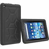 Poetic TurtleSkin Fire 7 2015 Rugged Case Cover with Heavy Duty Protection Silicone and Sound-Amplification Feature for Amazon Fire 7 5th Gen (Previous Generation - 5th) 2015 Release Black