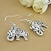 Tibetan Silver Cute Fat Carve Elephant Dangle Earrings