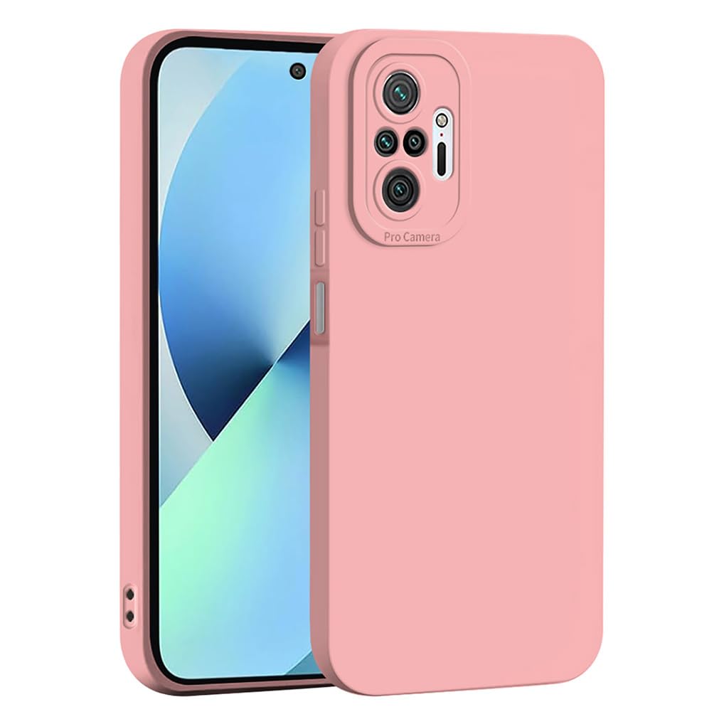 SEAHAI Case for Xiaomi Redmi Note 10 Pro 4G, Ultra Thin Premium Soft Silicone Phone Cover with Thickened Camera Protection Design, Shockproof TPU Bumper Fashion Case Cover - Pink