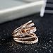 CRARINE Women Statement Promise Ring Pave Zirconia Fashion Knuckle Rings Eternity Ring Wedding Band Plated Rose Gold