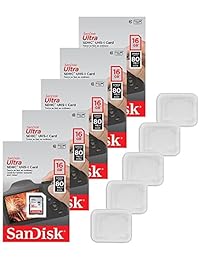 5 x Genuine SanDisk Ultra 16 GB tarjeta de memoria flash SDHC de clase 10 hasta 80 MB s tarjeta de memoria (sdsdunc-016g-gn6in) W funda para tarjeta de memoria (5pcs)