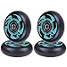 AOWISH 4-Pack Inline Skate Wheels [Available in Sizes 72mm 76mm 80mm] Inline Skates Replacement Wheel with Bearings ABEC-9 (Black and Green)
