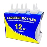 New Star 26146 Plastic Squeeze Bottle, 12-Ounce, Clear, Set of 6 (Kitchen)