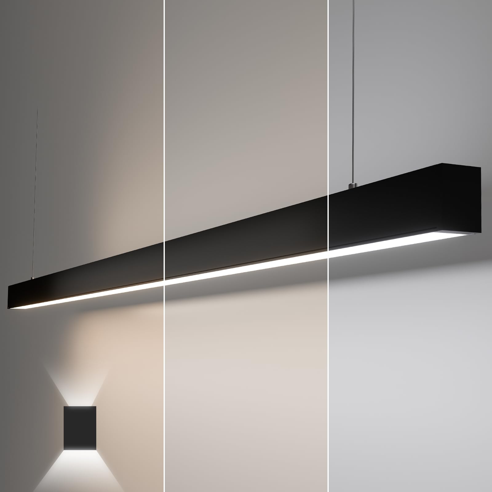 Photo 1 of 8FT LED Linear Lights 100/90/80/70/60W Up and Down Light, 3000K/4000K/5000K 8 Feet Commercial Linkable Shop Lighting for Office Garage Shop Dining Room bar, 0-10V Dimmable 8’ Architectural Fixture,ETL