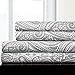 1500 Supreme Collection Queen Sheet Sets Paisley Gray - Luxury Hotel Bed Sheets and Pillowcase Set for Queen Mattress - Extra Soft, Elastic Corner Straps, Deep Pocket Sheets, Queen, Paisley Gray